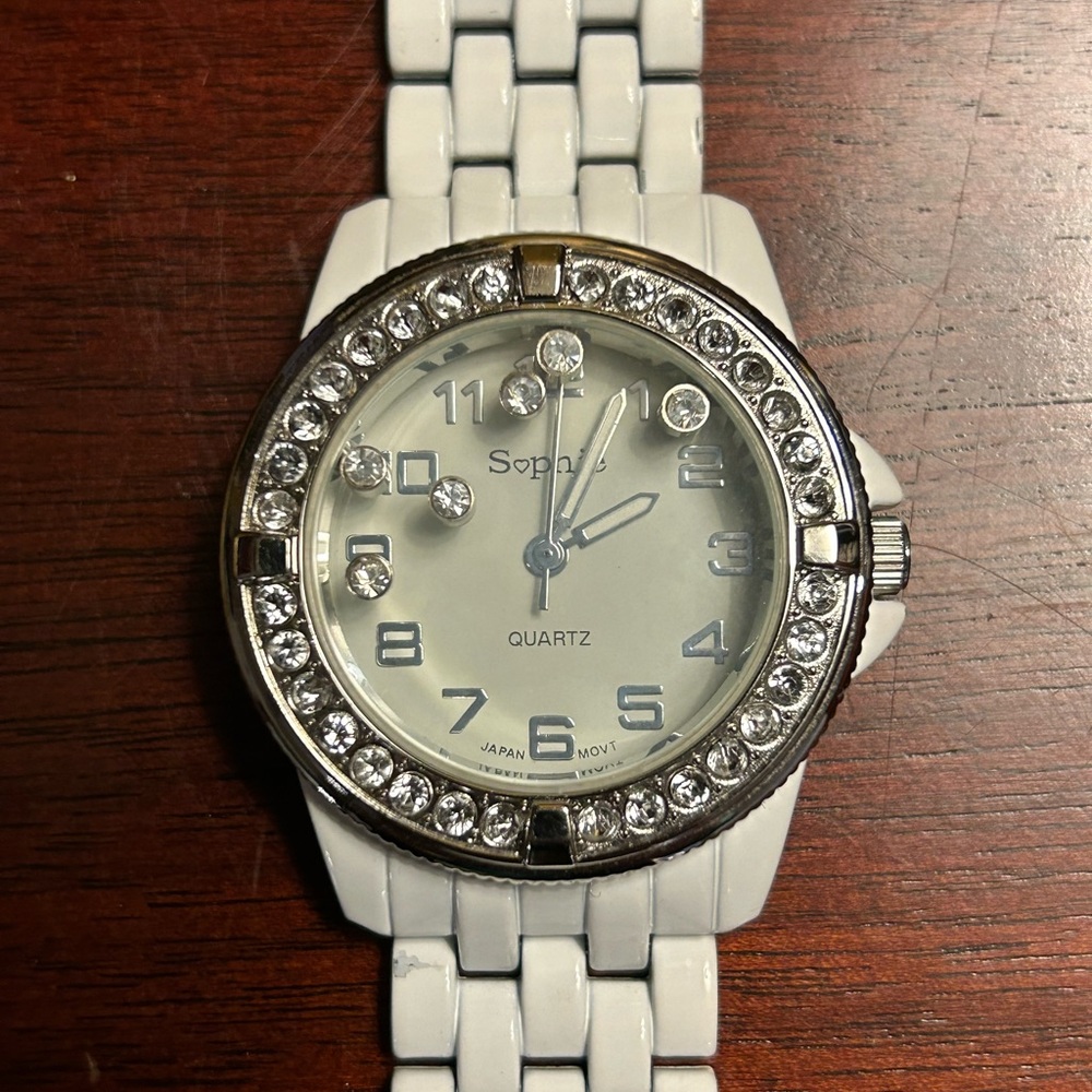 Vintage watch Rhinestone Metal Link Bracelet Band